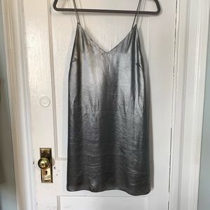 Silver mini dress